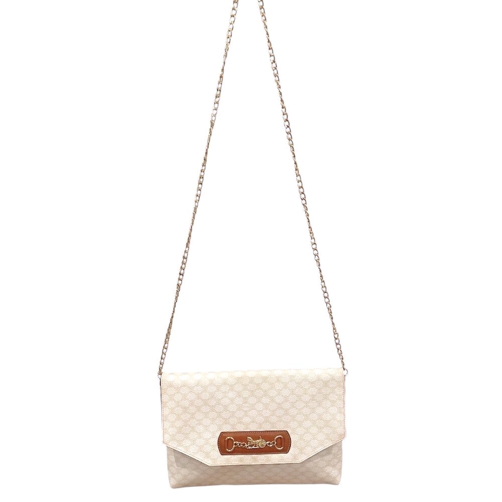 Celine Cream and Tan Crossbody Bag